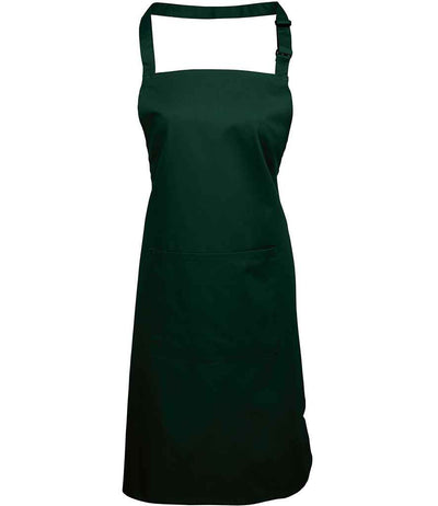 Premier 'Colours' Bib Apron with Pocket - Bottle Green