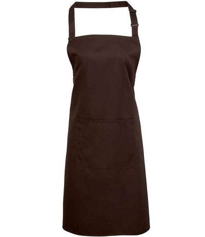 Premier 'Colours' Bib Apron with Pocket - Brown