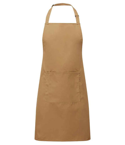 Premier 'Colours' Bib Apron with Pocket - Camel