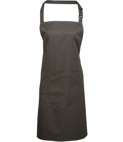 Premier 'Colours' Bib Apron with Pocket - Dark Grey