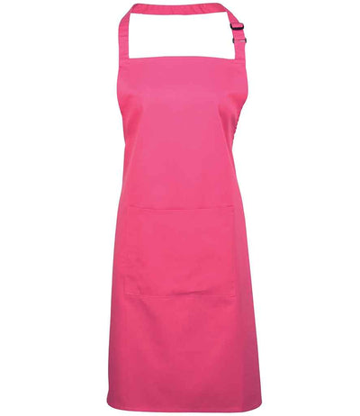 Premier 'Colours' Bib Apron with Pocket - Hot Pink