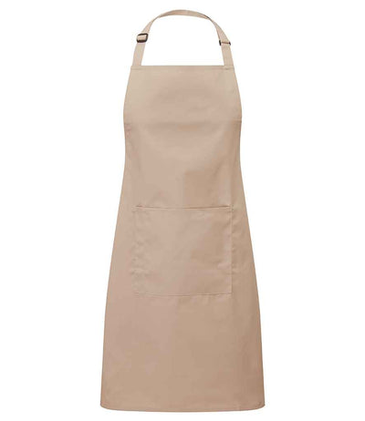 Premier 'Colours' Bib Apron with Pocket - Latte