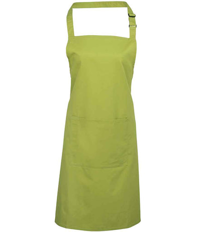 Premier 'Colours' Bib Apron with Pocket - Lime Green