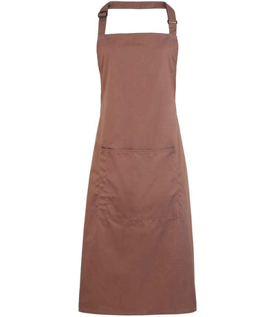 Premier 'Colours' Bib Apron with Pocket - Mocha