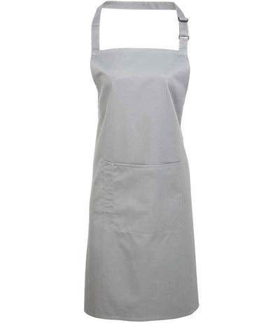 Premier 'Colours' Bib Apron with Pocket - Silver