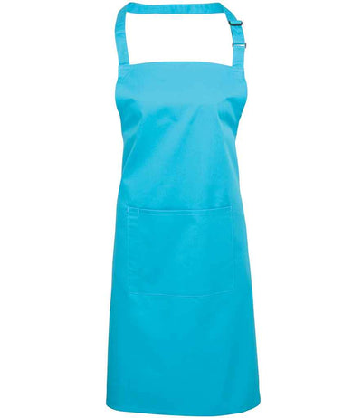 Premier 'Colours' Bib Apron with Pocket - Turquoise Blue