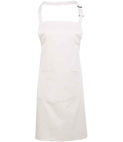 Premier 'Colours' Bib Apron with Pocket - White