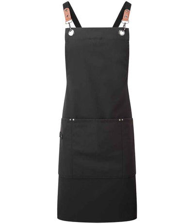 Premier Clip 'n' Clasp Cross Back Bib Apron - Black