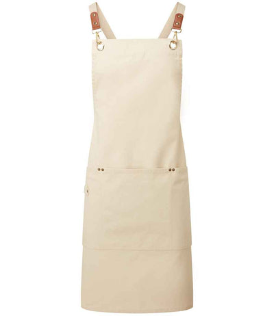 Premier Clip 'n' Clasp Cross Back Bib Apron - Natural