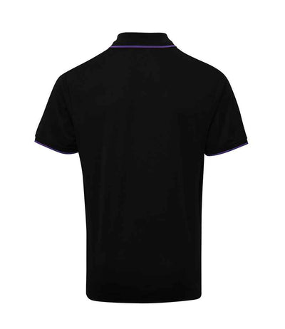 Premier Contrast Coolchecker® Piqué Polo Shirt - Black/Purple
