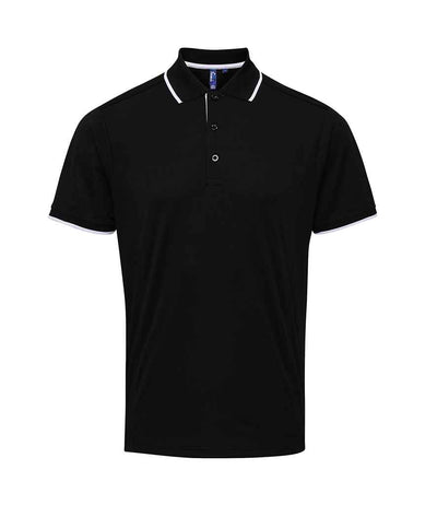 Premier Contrast Coolchecker® Piqué Polo Shirt - Black/White