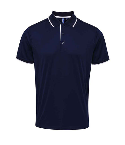 Premier Contrast Coolchecker® Piqué Polo Shirt - Navy/White