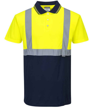 Portwest Hi-Vis Two Tone Polo Shirt - Yellow/Navy