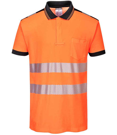 Portwest PW3 Hi-Vis Polo Shirt - Orange/Black