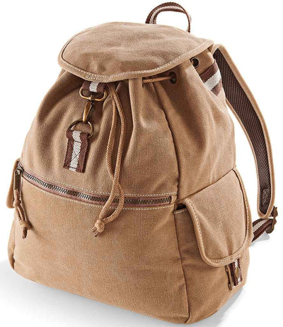 Quadra Vintage Canvas Backpack - Sahara