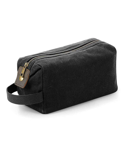 Quadra Heritage Waxed Canvas Wash Bag - Black