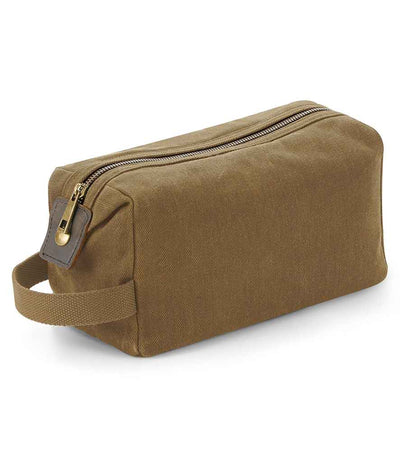 Quadra Heritage Waxed Canvas Wash Bag - Desert Sand
