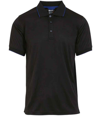 Regatta Navigate Polo Shirt - Black/New Royal Blue