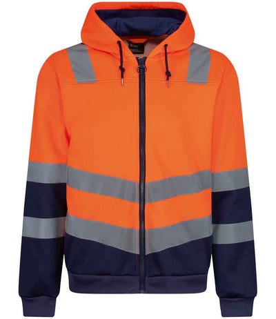 Regatta High Visibility Pro Full Zip Hoodie - Orange/Navy
