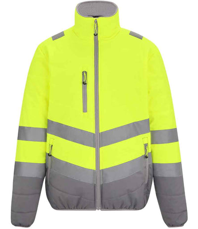 Regatta High Visibility Two Tone Thermal Baffle Jacket - Yellow/Grey