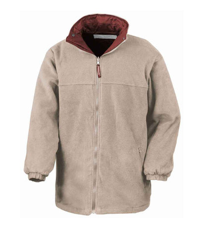 Result Fleece Lined StormDri 4000 Waterproof Jacket - Burgundy/Camel