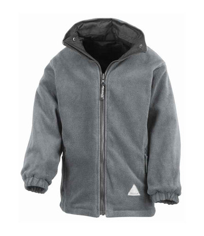 Result Kids/Youths Fleece Lined StormDri 4000 Jacket - Black/Grey