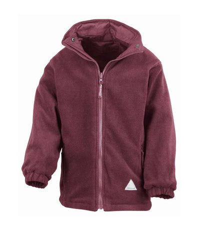 Result Kids/Youths Fleece Lined StormDri 4000 Jacket - Burgundy/Burgundy