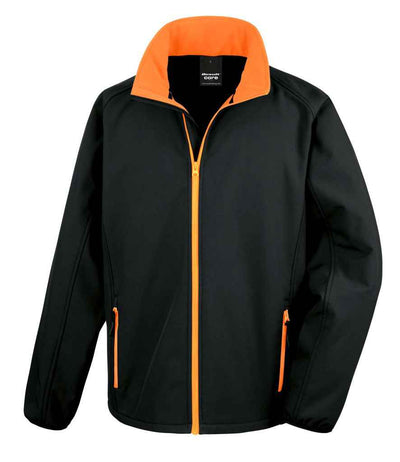 Result Core Printable Soft Shell Jacket - Black/Orange