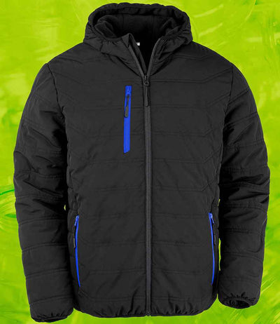 Result Recycled Compass Padded Winter Jacket - Black/Royal Blue