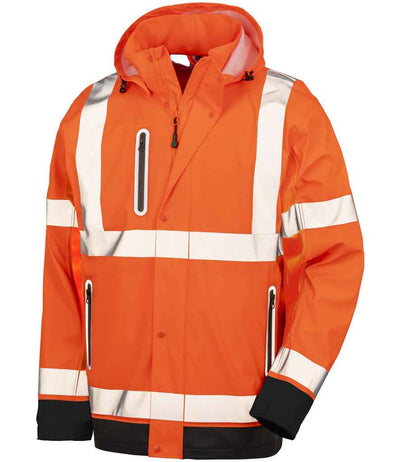 Result Recycled Heavy Duty Prism PU Safe and Dry Jacket - Fluorescent Orange/Black