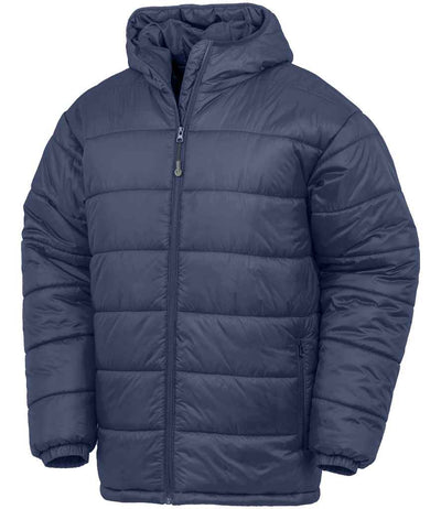 Result Recycled Hooded Padded Parka Jacket - Navy