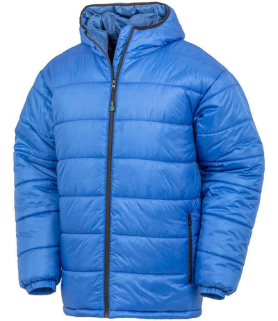 Result Recycled Hooded Padded Parka Jacket - Royal Blue