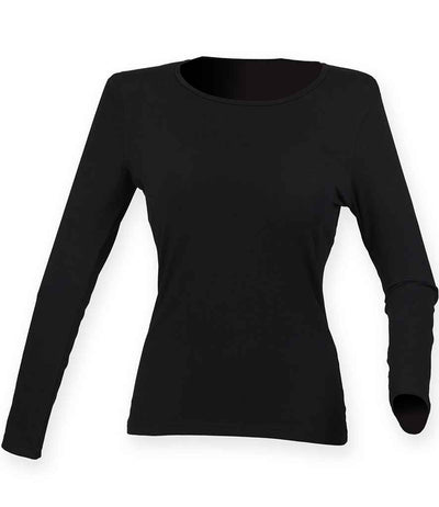 SF Clothing Ladies Feel Good Long Sleeve Stretch T-Shirt - Black