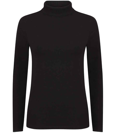 SF Clothing Ladies Feel Good Stretch Roll Neck T-Shirt - Black