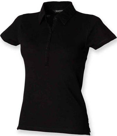SF Clothing Ladies Stretch Piqué Polo Shirt - Black