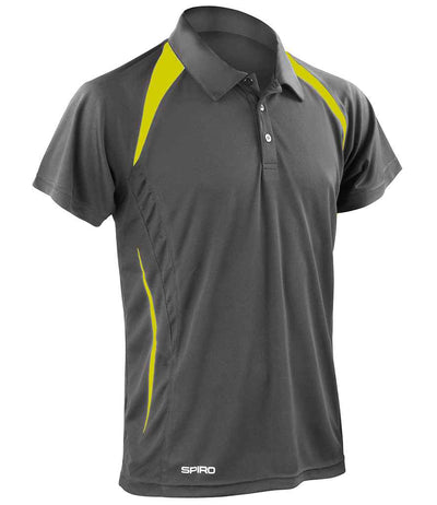 Spiro Team Spirit Polo Shirt - Grey/Lime Green