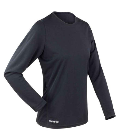 Spiro Ladies Performance Long Sleeve T-Shirt - Black