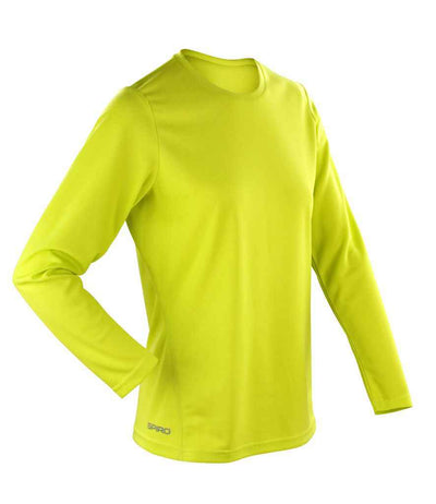 Spiro Ladies Performance Long Sleeve T-Shirt - Lime Green