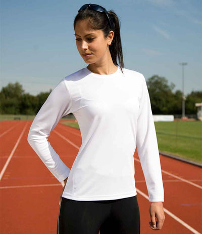 Spiro Ladies Performance Long Sleeve T-Shirt - White