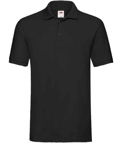 Fruit of the Loom Premium Cotton Piqué Polo Shirt - Black