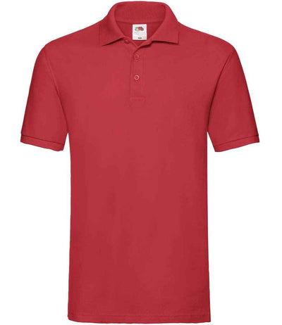 Fruit of the Loom Premium Cotton Piqué Polo Shirt - Red