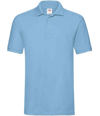 Fruit of the Loom Premium Cotton Piqué Polo Shirt - Sky Blue