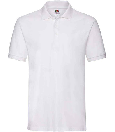 Fruit of the Loom Premium Cotton Piqué Polo Shirt - White