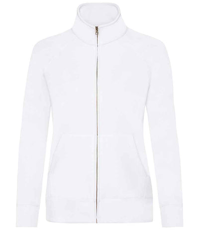 Fruit of the Loom Premium Lady Fit Sweat Jacket - White