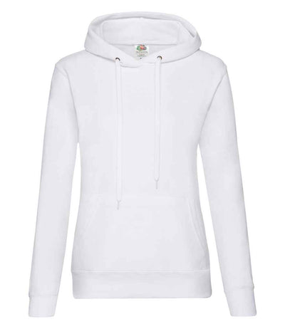 Fruit of the Loom Classic Lady Fit Hooded Sweatshirt - White