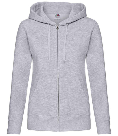 Fruit of the Loom Premium Lady Fit Zip Hooded Jacket - Heather Grey