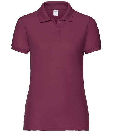 Fruit of the Loom Lady Fit Piqué Polo Shirt - Burgundy