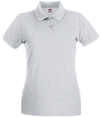Fruit of the Loom Lady-Fit Premium Cotton Piqué Polo Shirt - Heather Grey