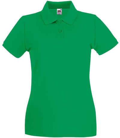 Fruit of the Loom Lady-Fit Premium Cotton Piqué Polo Shirt - Kelly Green