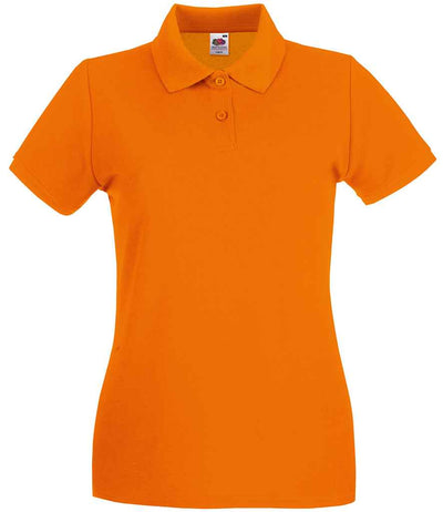 Fruit of the Loom Lady-Fit Premium Cotton Piqué Polo Shirt - Orange